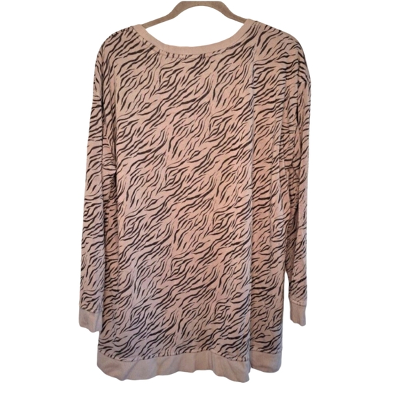 Jane & Delancy Soft Zebra Tiger Print Pullover Sweatshirt Loungewear Size XL - Picture 2 of 6